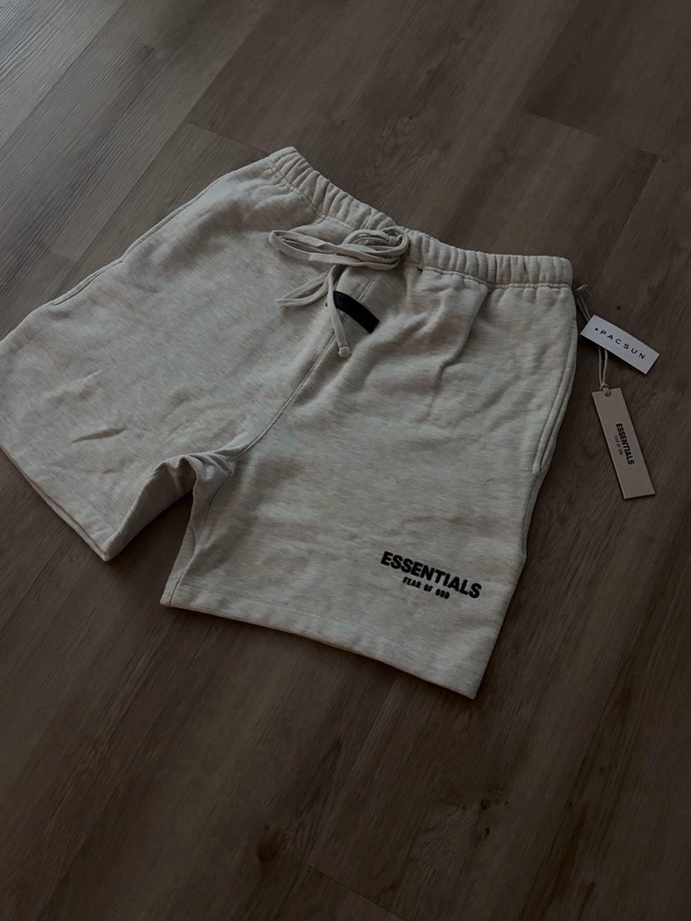ESSENTIALS pacsun Men’s Light Oatmeal Athletic Lounge Shorts